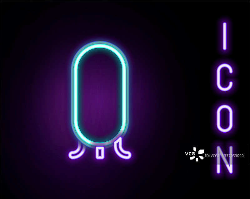 发光霓虹线条全身镜图片素材