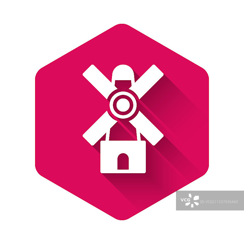 带长阴影的白色风车图标图片素材