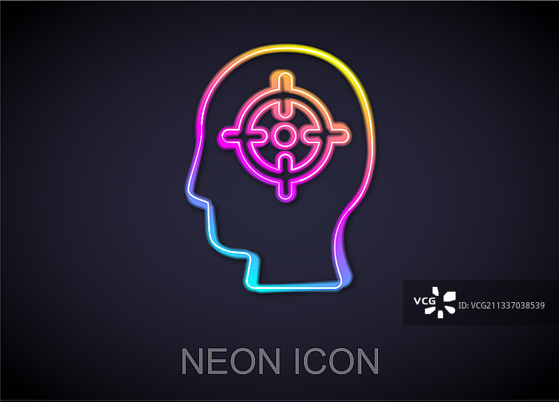 发光的霓虹猎头图标图片素材