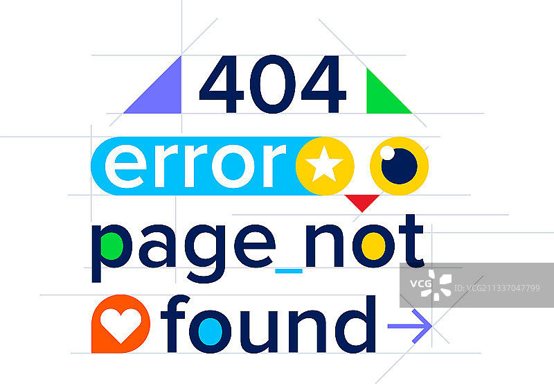 未找到404错误页面彩色网站模板图片素材
