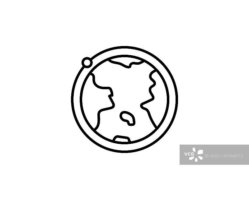 带有卫星月球轨道图标的地球图片素材