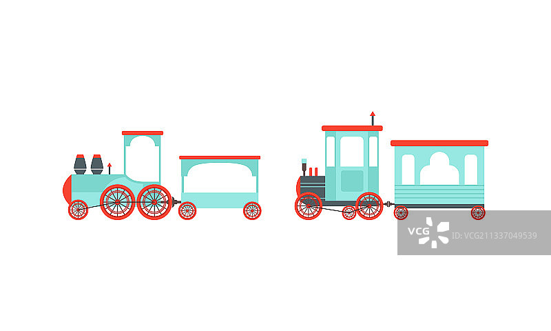 明亮的玩具火车或机车模型，作为轨道图片素材