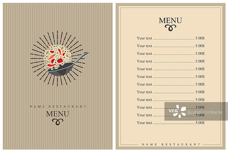 餐厅的菜单设计图片素材