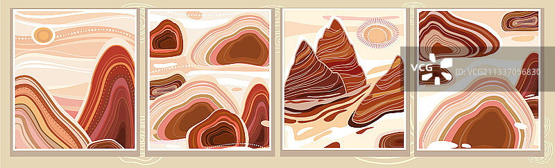 流行的扁平景观山丘图片素材