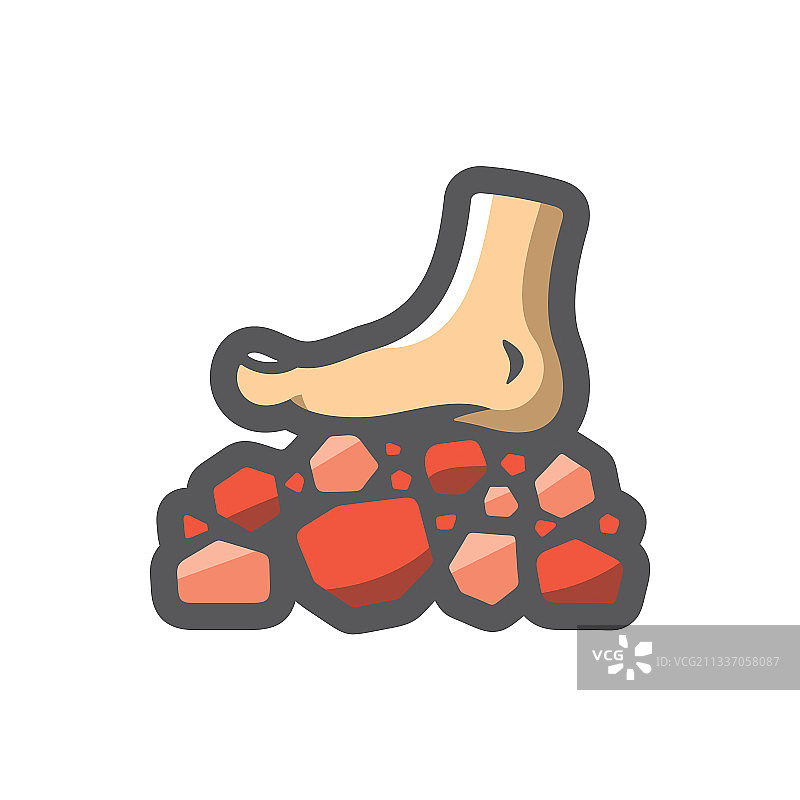 瑜伽腿部燃烧煤炭图标卡通图片素材