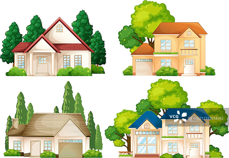 各种类型的独立房屋图片素材