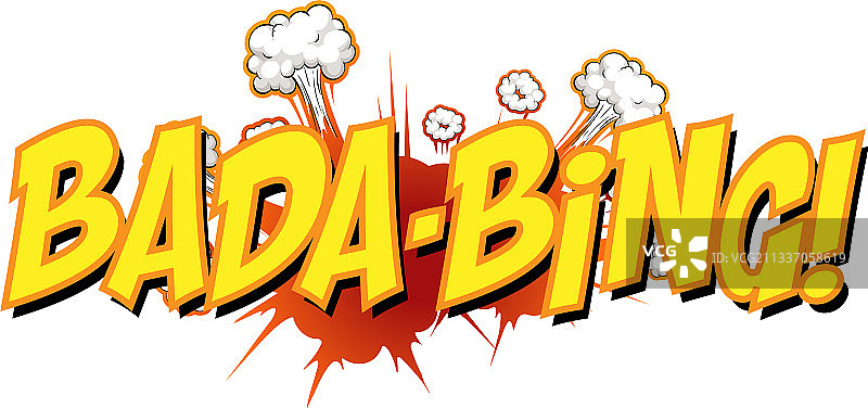 带有bada-bing文字的漫画对话气泡图片素材