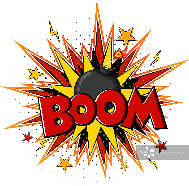 漫画对话气泡与爆炸文字图片素材