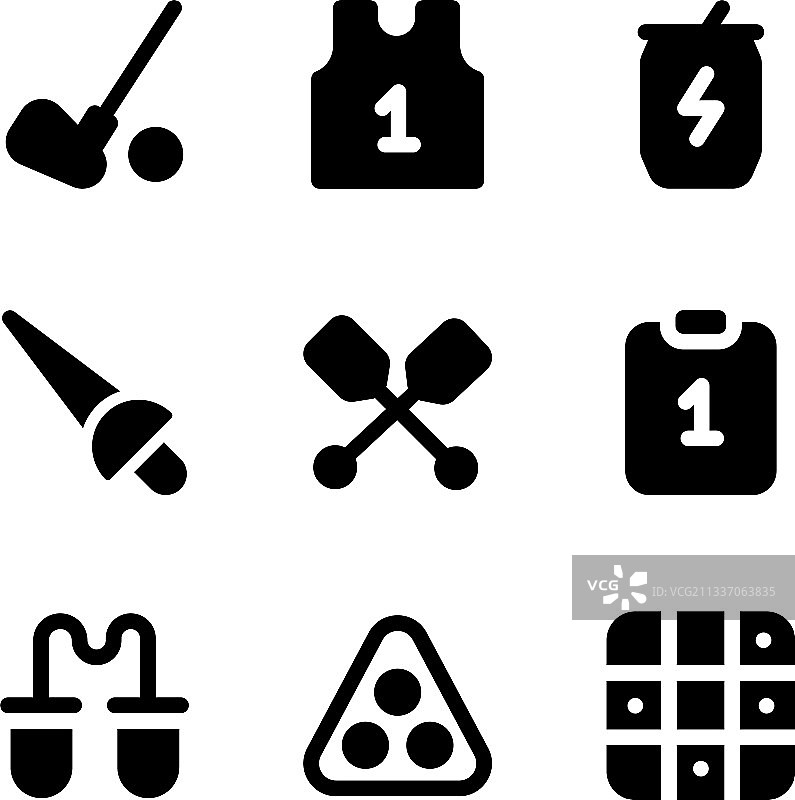 运动工具填充图标包图片素材