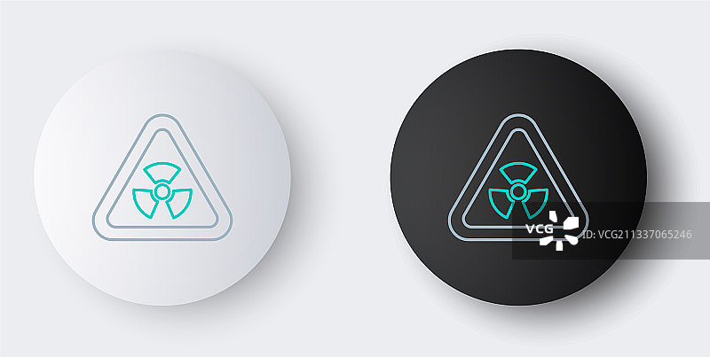 带辐射符号的三角形标志线条图标图片素材