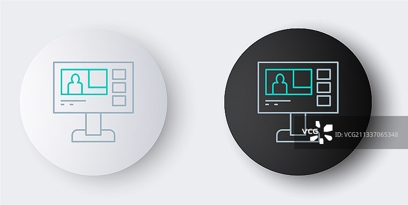 电视报道图标（灰色背景）图片素材