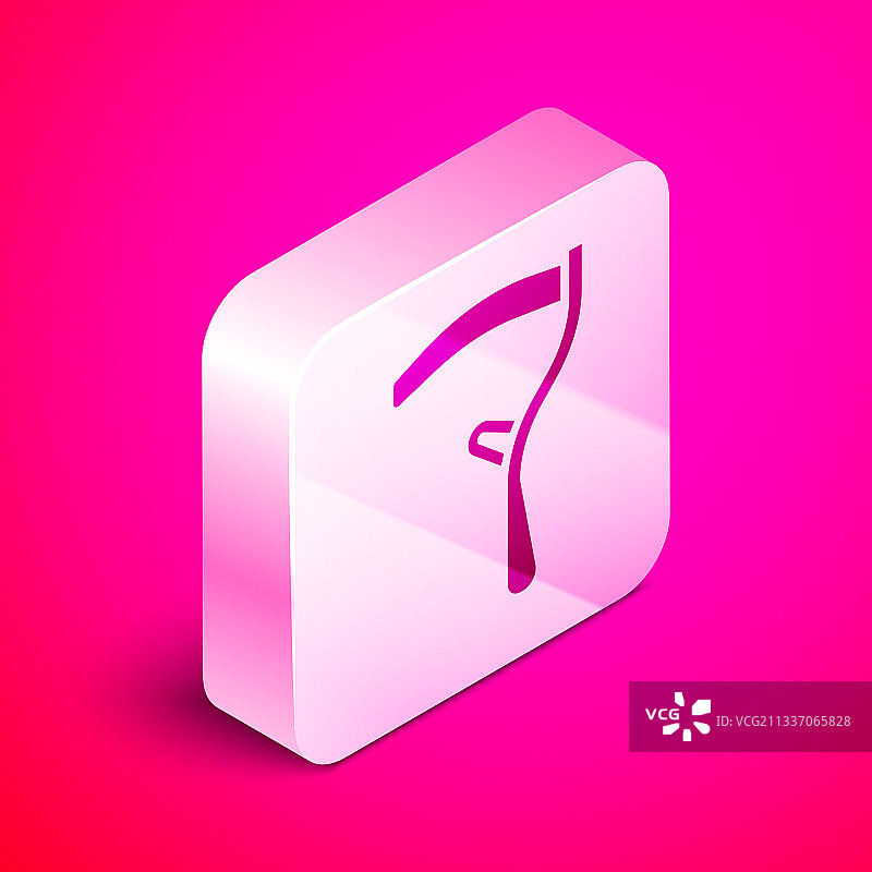 2.5D镰刀图标，粉色背景图片素材