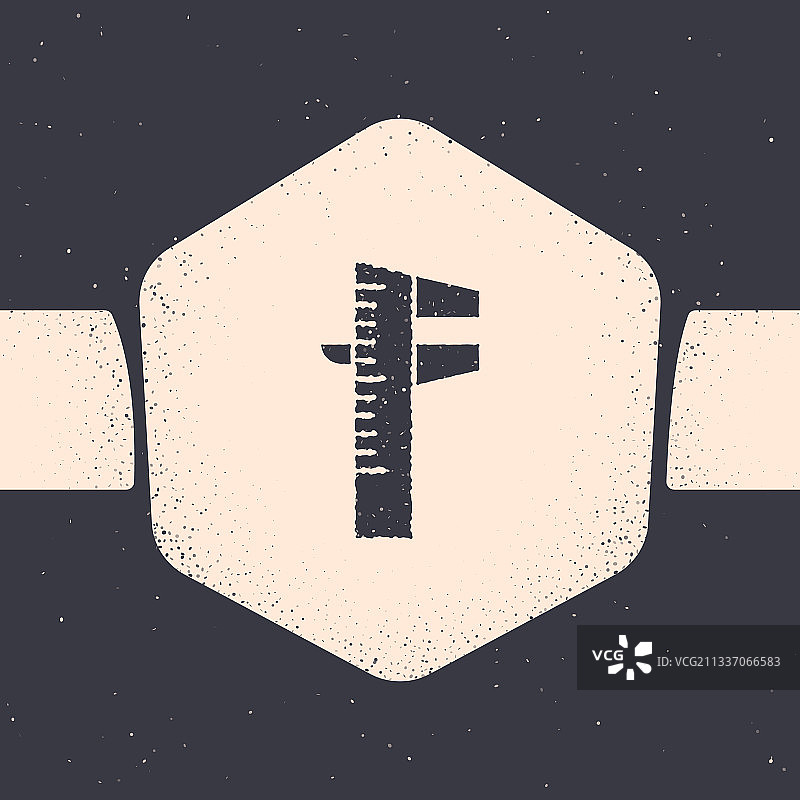 孤立的复古卡尺或卡钳和比例图标图片素材