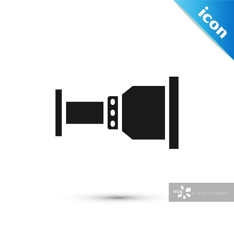 白色背景上的灰色管道适配器图标图片素材