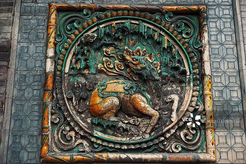 山西介休后土庙 琉璃瓦图片素材