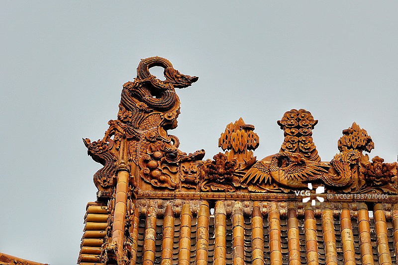 山西介休后土庙 琉璃瓦图片素材