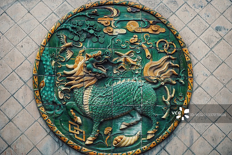 山西介休后土庙 琉璃瓦图片素材