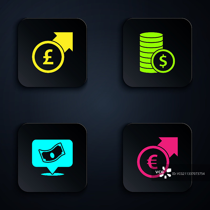 金融增长与欧元英镑纸币堆叠图片素材