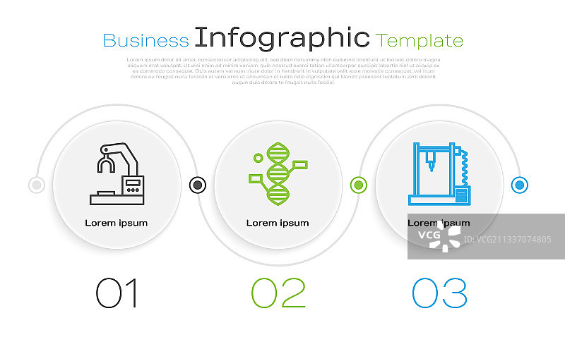 机器人手臂工厂DNA线条图标图片素材