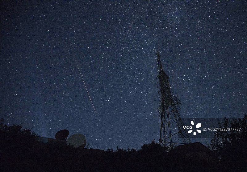 星空中的狮子座流星雨图片素材