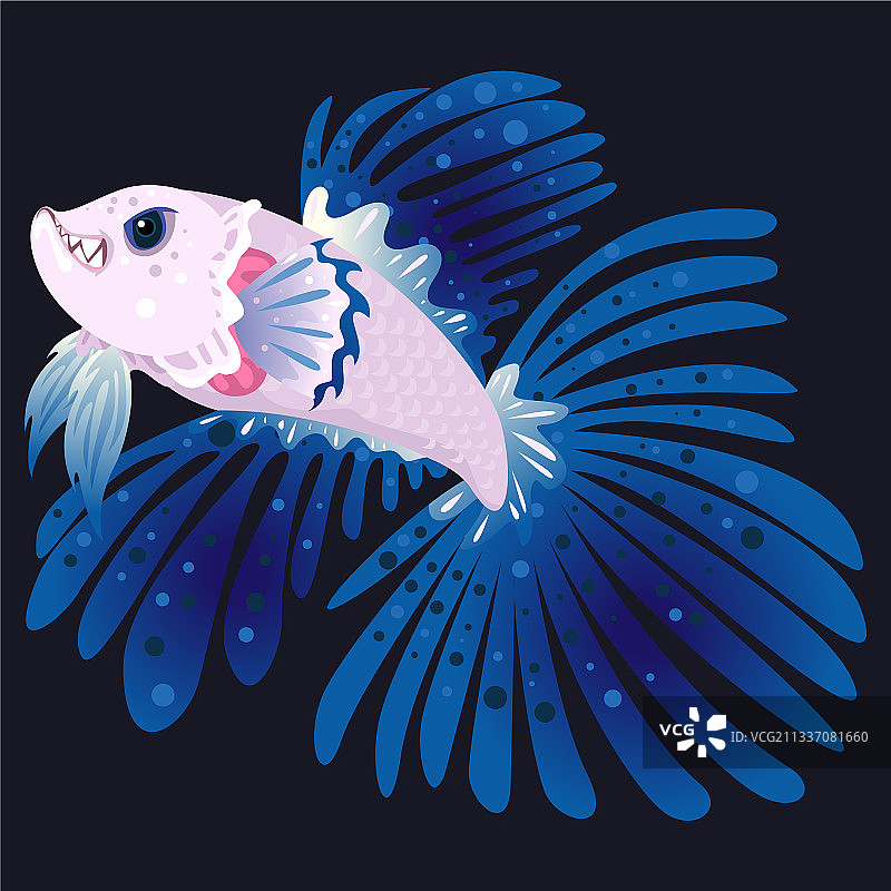 扁平卡通斗鱼图片素材