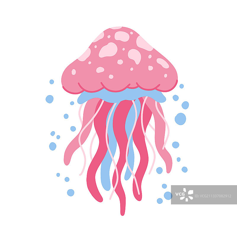 手绘可爱水母卡通形象图片素材