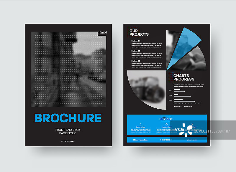 带圆形照片位置的宣传册模板图片素材