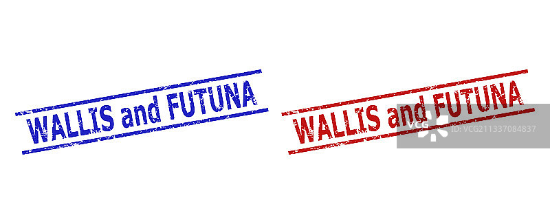 带有污渍纹理的瓦利斯和富图纳群岛邮票图片素材