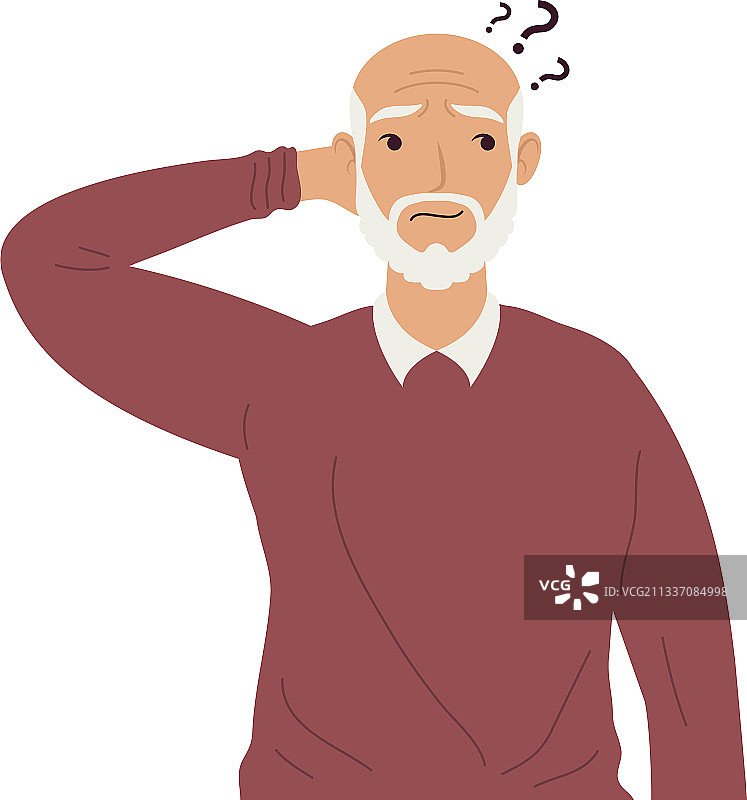 患有阿尔茨海默症的祖父图片素材