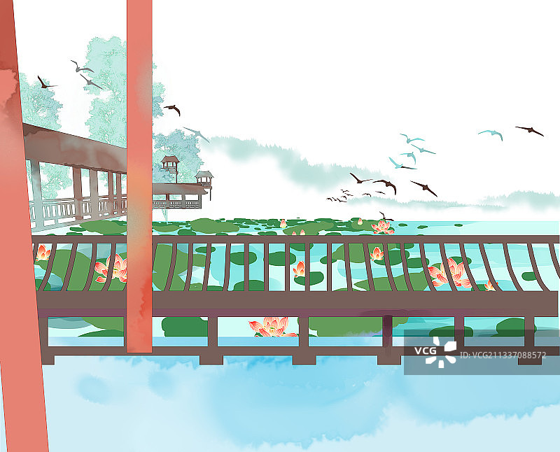 古代情侣夏天图片素材