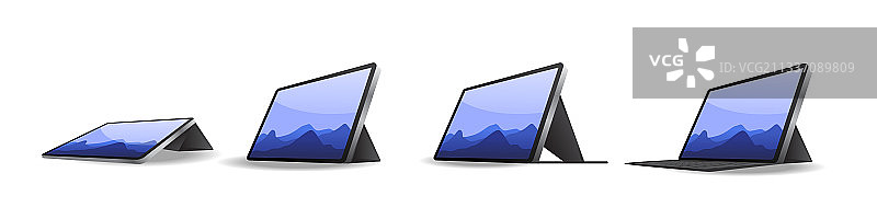 具有不同外壳样式的平板电脑集合图片素材