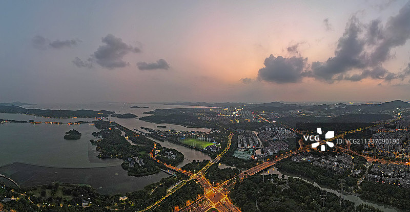 蠡湖晚霞图片素材