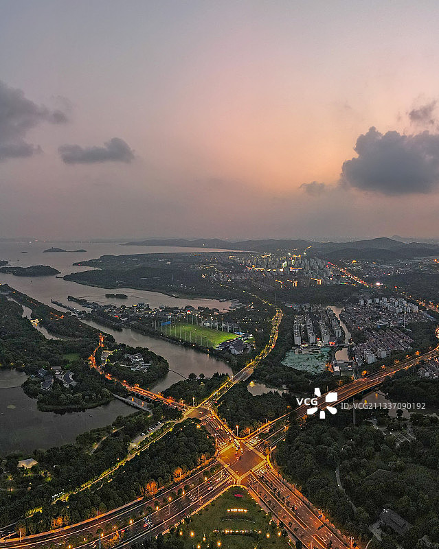 蠡湖晚霞图片素材