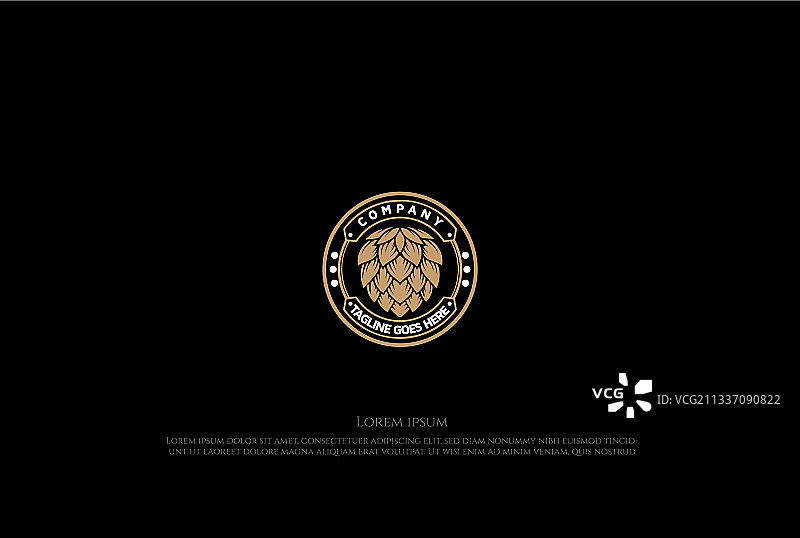 用于精酿啤酒酿造的圆形啤酒花徽章图片素材