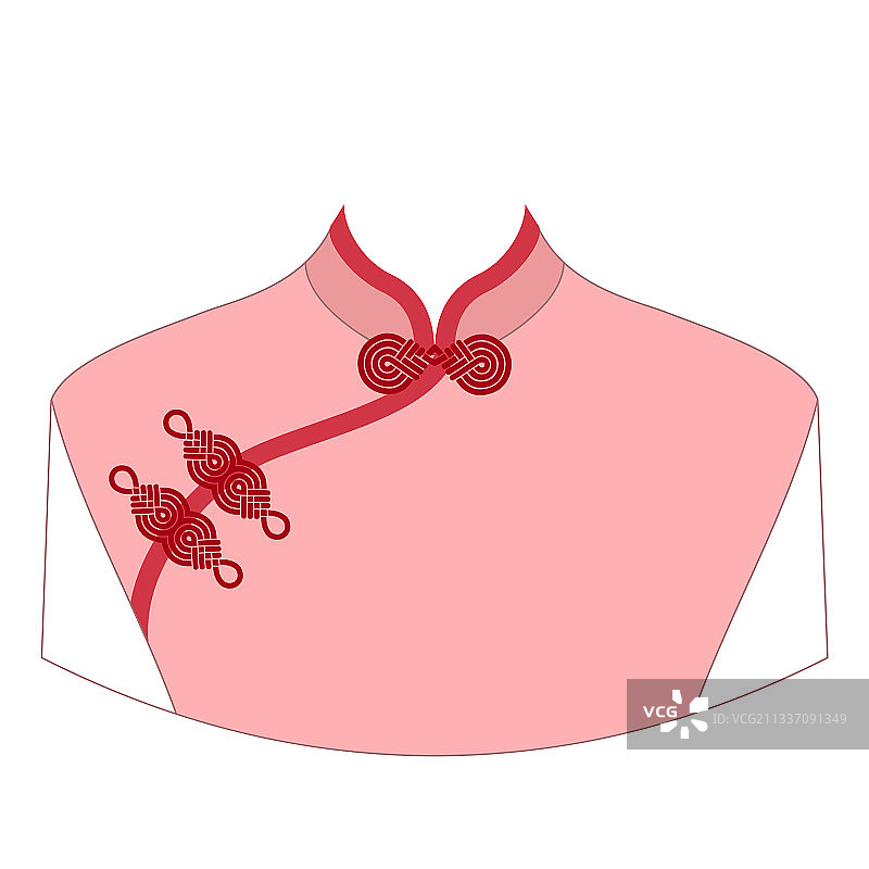 旗袍亚洲风领口设计图片素材