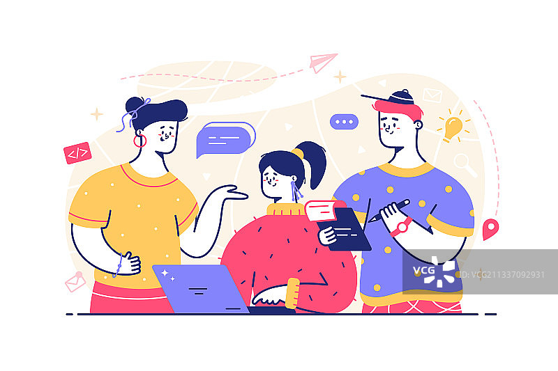 人们在进行项目工作图片素材