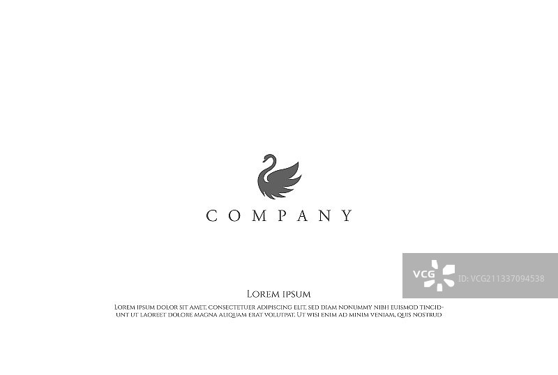 简约优雅奢华天鹅logo设计图片素材