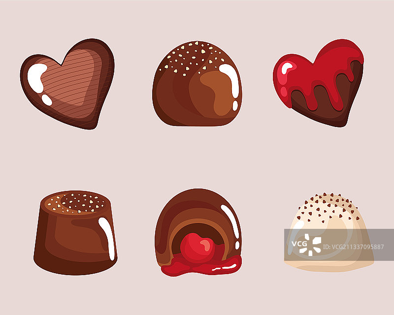 六块巧克力糖果图片素材