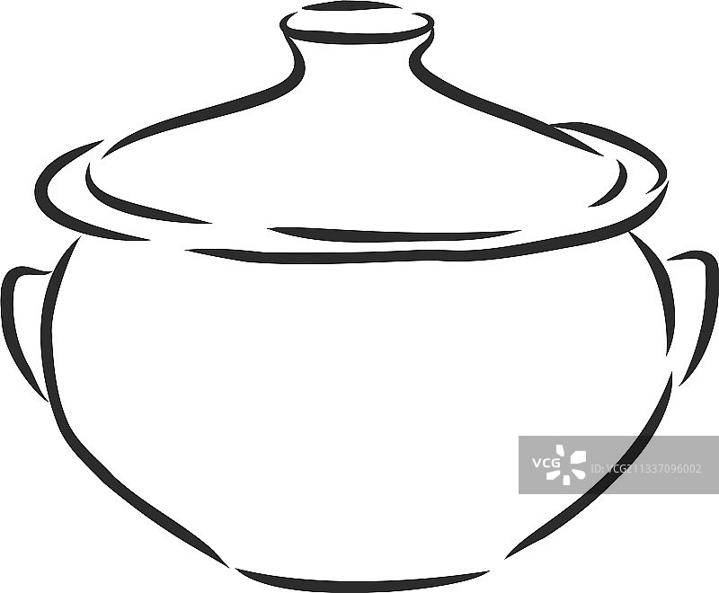 手绘平底锅草图元素图片素材