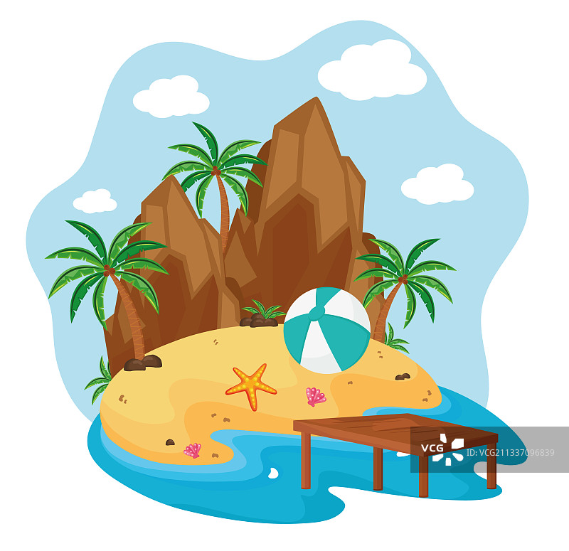 带码头的岛屿图片素材