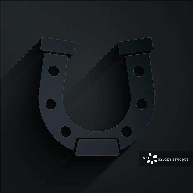 剪纸风格马蹄铁图标图片素材