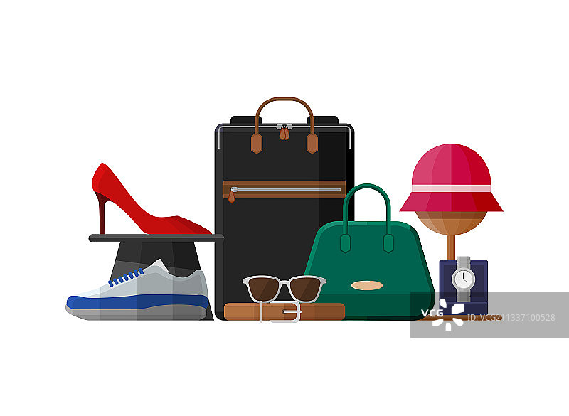 购物类别物品矢量插画图片素材