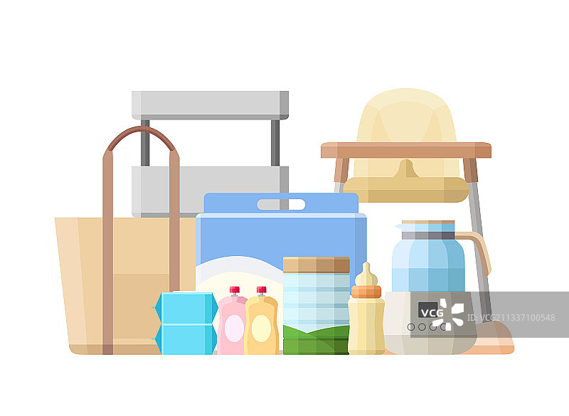 儿童保育物品矢量图图片素材
