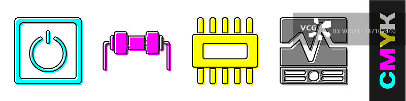 电灯开关电阻器电力套装图片素材