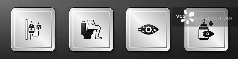 输液袋便秘红眼和眼药水套装图片素材