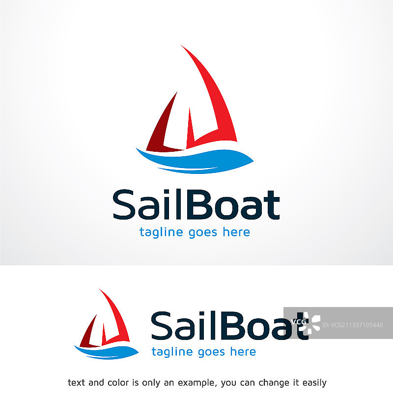 帆船Logo模板设计图片素材
