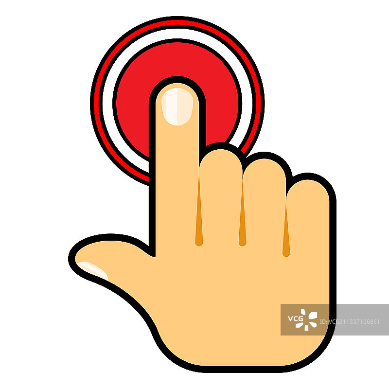手部按下启动按钮图片素材