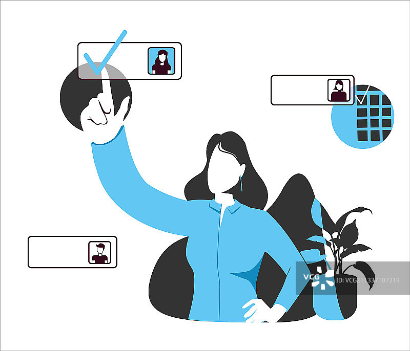 女商人选择带人物标志图片素材