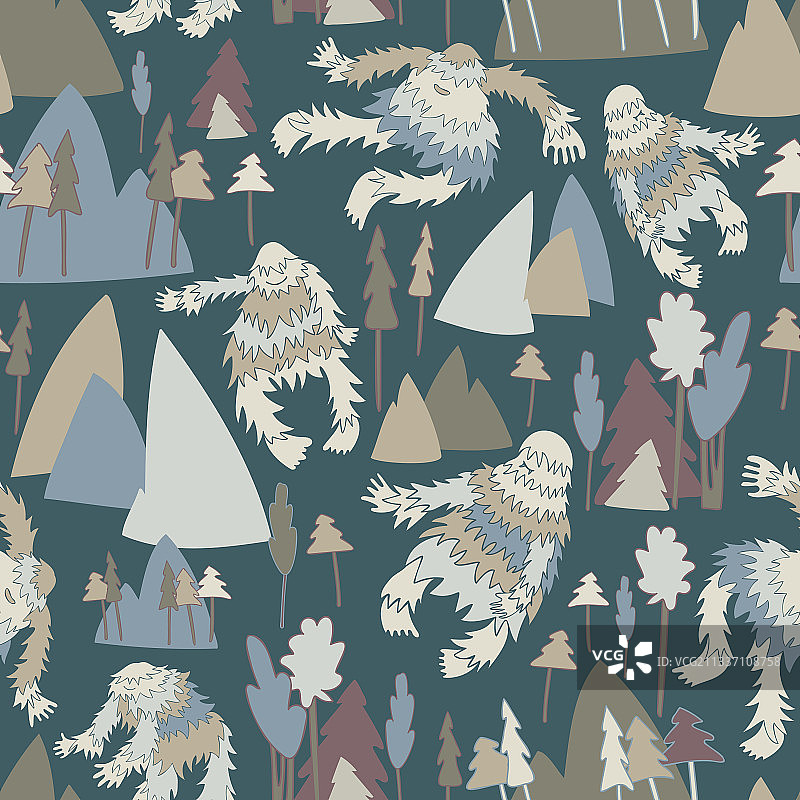 彩色神秘动物学无缝图案图片素材