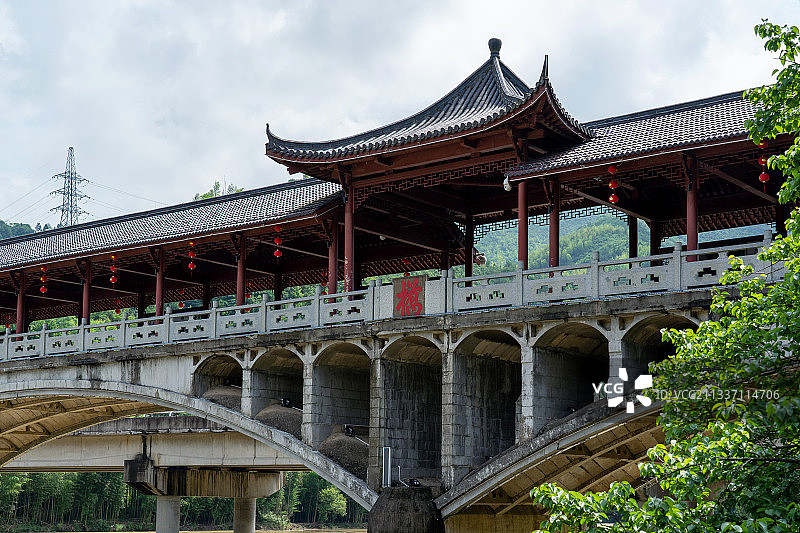 杭州鱼鳞坝农村水域风光图片素材